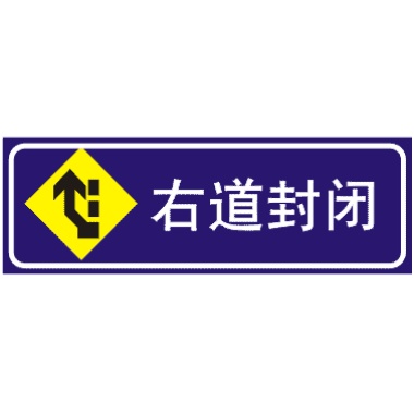 前方右道封閉